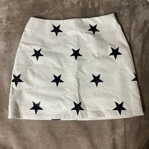 Black and White Star Mini Skirt